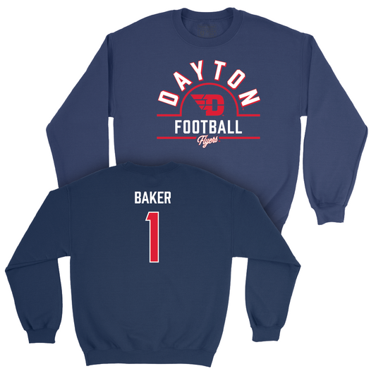 Dayton Football Navy Arch Crew - Danny Baker Youth Small