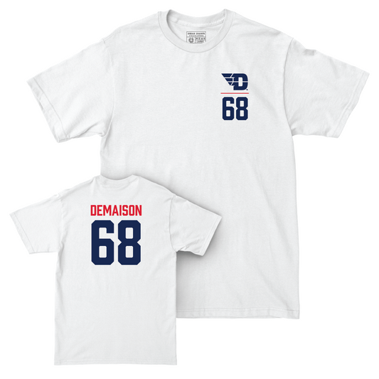 Dayton Football White Logo Comfort Colors Tee - Dylan DeMaison Youth Small