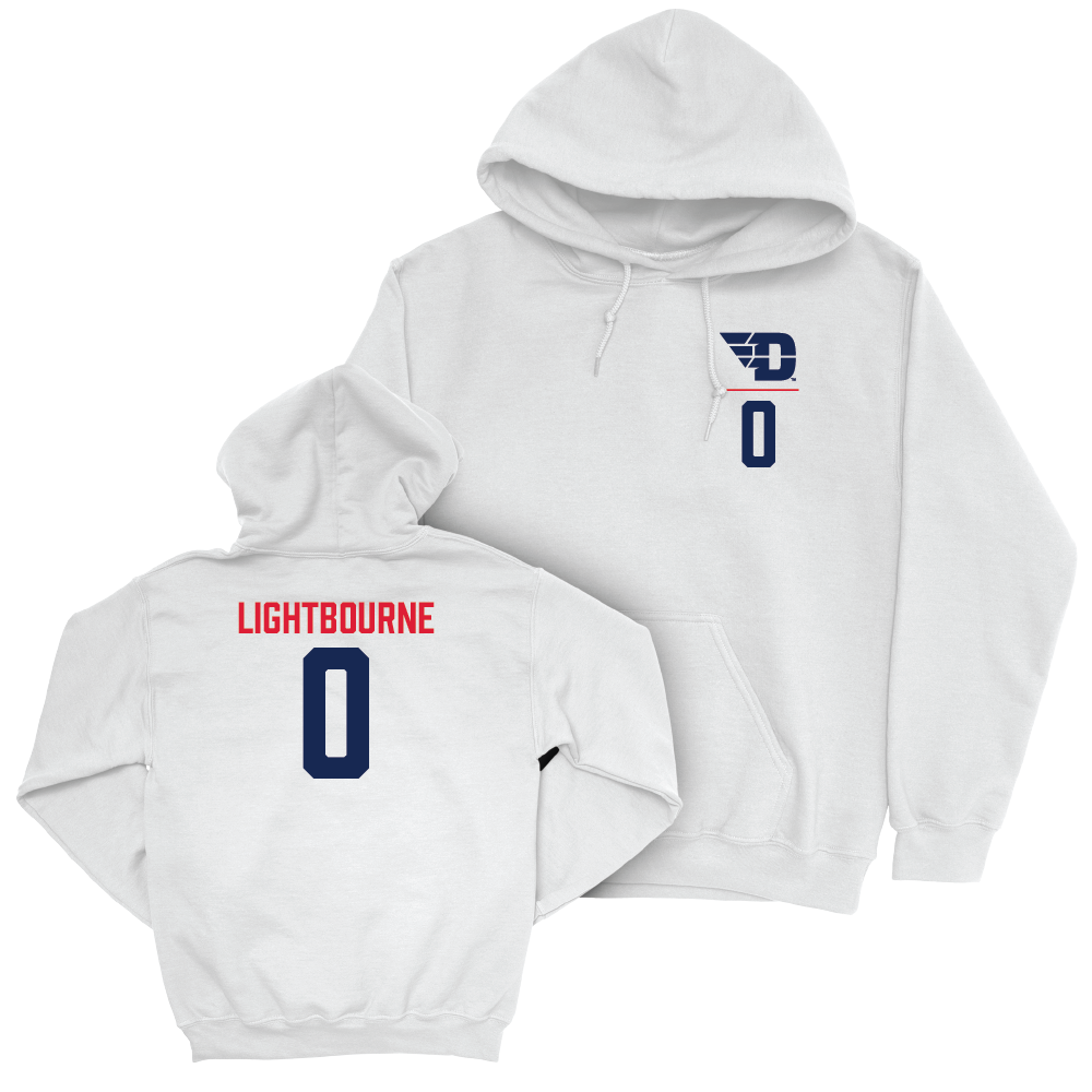 Dayton Women's Basketball White Logo Hoodie - Denika Lightbourne Youth Small