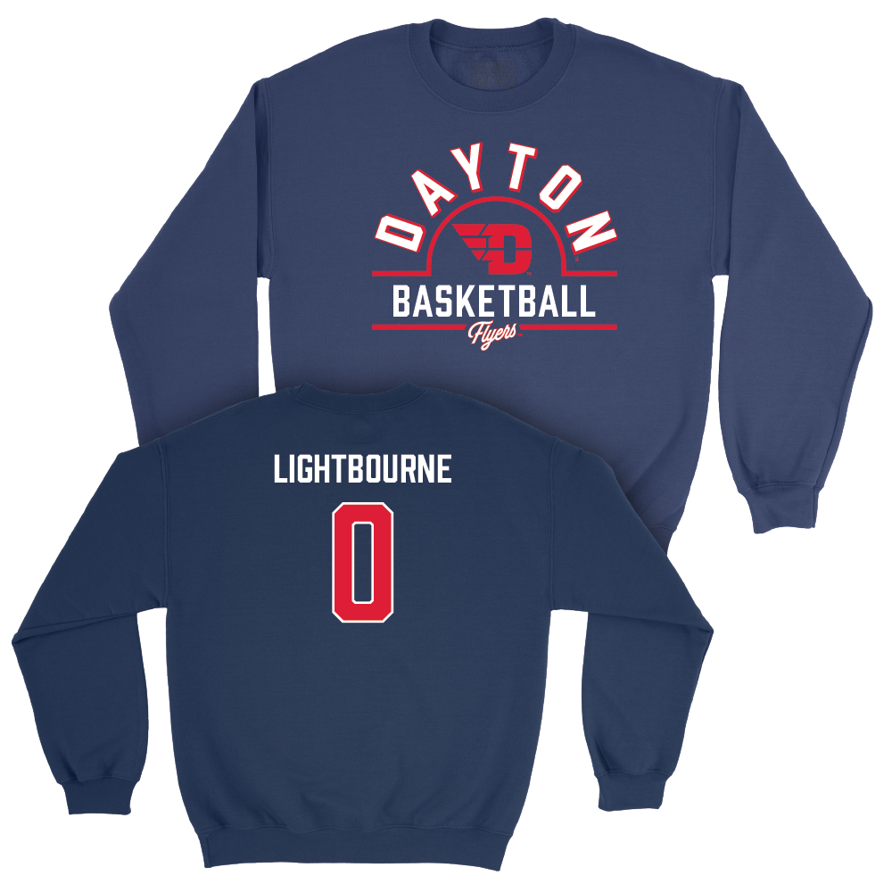 Dayton Women's Basketball Navy Arch Crew - Denika Lightbourne Youth Small