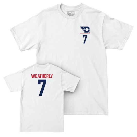 Dayton Football White Logo Comfort Colors Tee - Donovan Weatherly Youth Small