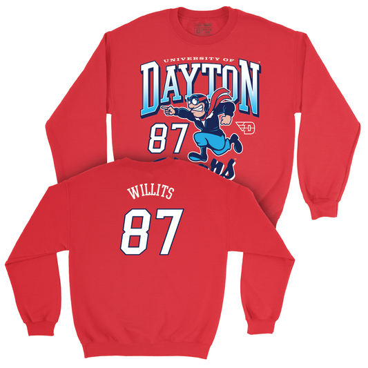 Dayton Football Red Rudy Crew - Derek Willits Youth Small