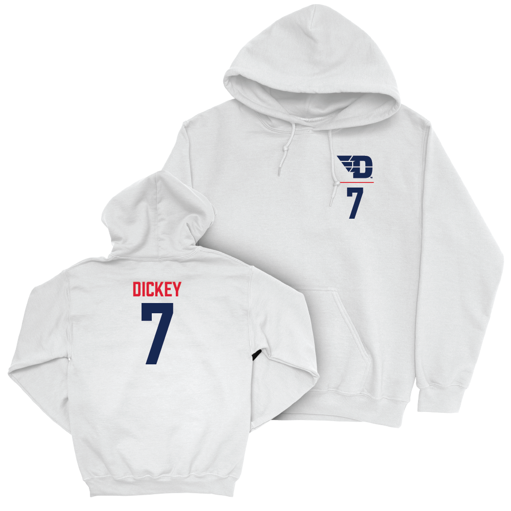 Dayton Men's Basketball White Logo Hoodie - Evan Dickey Youth Small