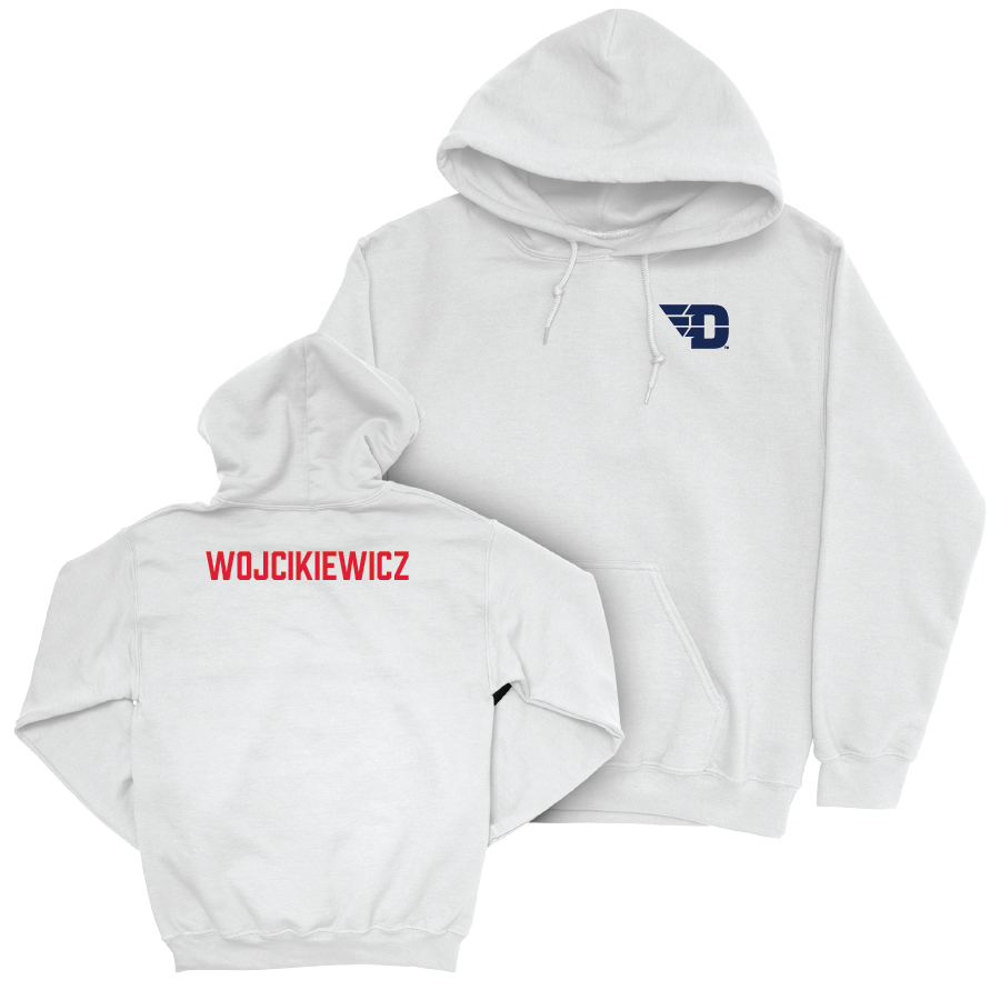 Dayton Women's Tennis White Logo Hoodie - Erica Wojcikiewicz Youth Small