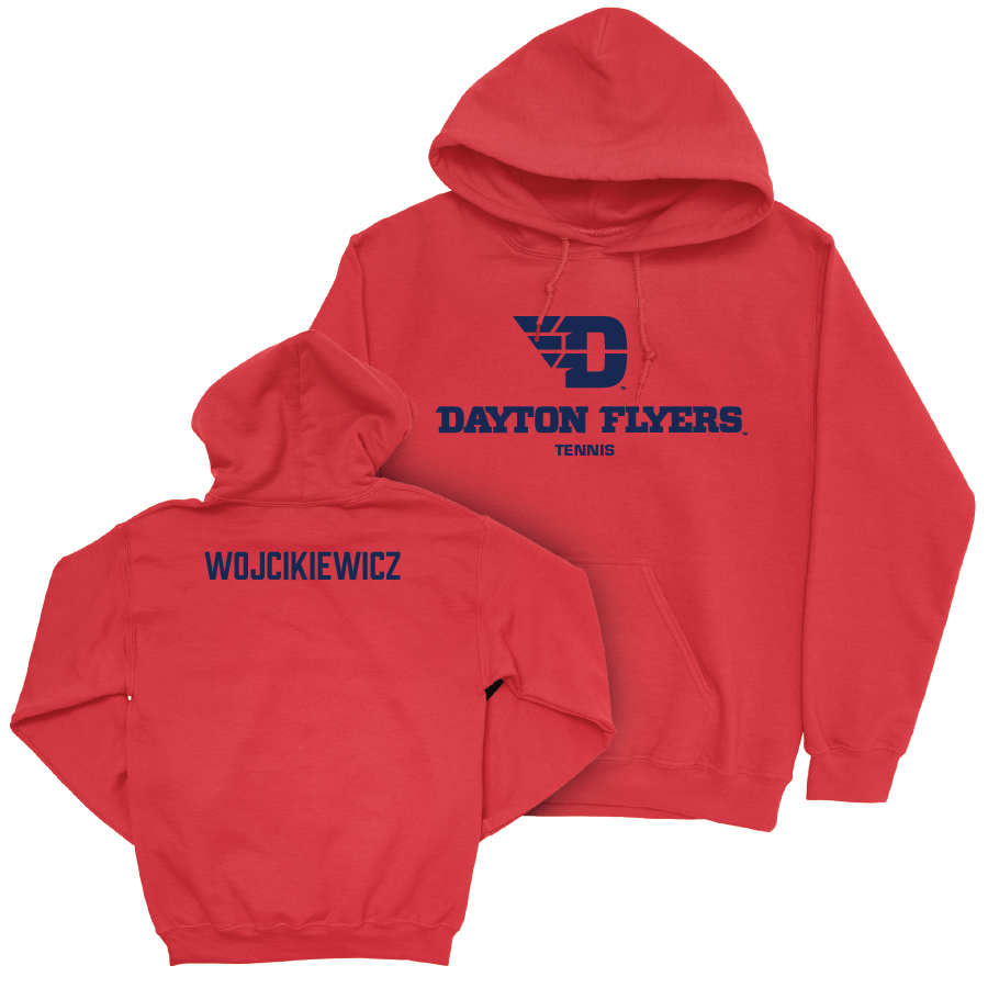 Dayton Women's Tennis Red Sideline Hoodie - Erica Wojcikiewicz Youth Small