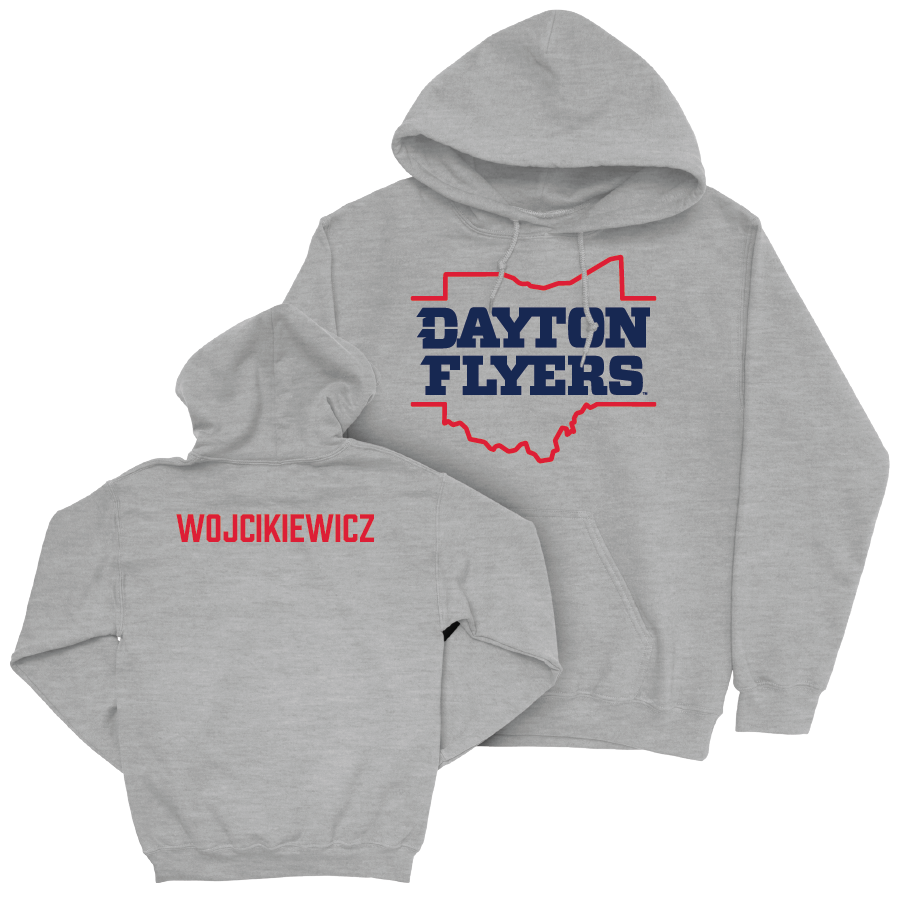 Dayton Women's Tennis Sport Grey State Hoodie - Erica Wojcikiewicz Youth Small