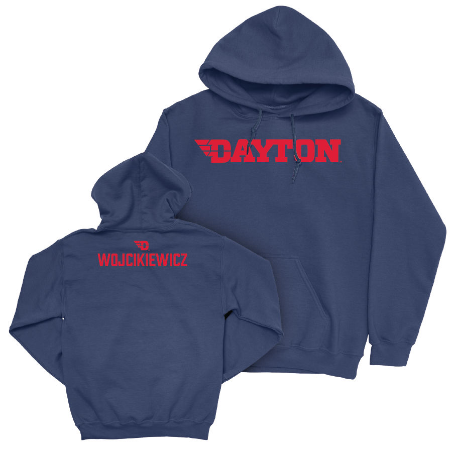 Dayton Women's Tennis Navy Wordmark Hoodie - Erica Wojcikiewicz Youth Small