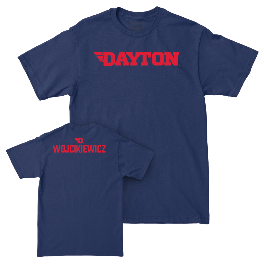 Dayton Women's Tennis Navy Wordmark Tee - Erica Wojcikiewicz Youth Small