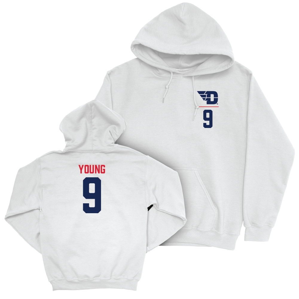 Dayton Women's Volleyball White Logo Hoodie - Emily Young Youth Small