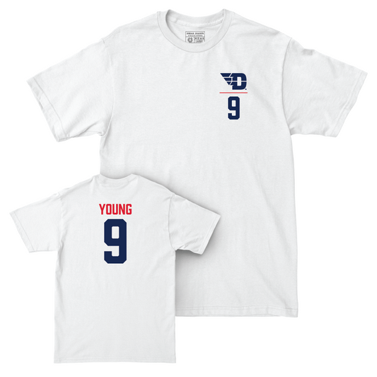 Dayton Women's Volleyball White Logo Comfort Colors Tee - Emily Young Youth Small