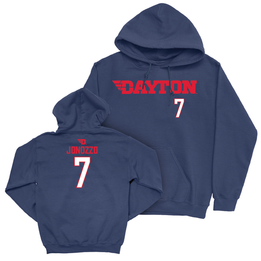 Dayton Football Navy Wordmark Hoodie - Jeremy Jonozzo Youth Small