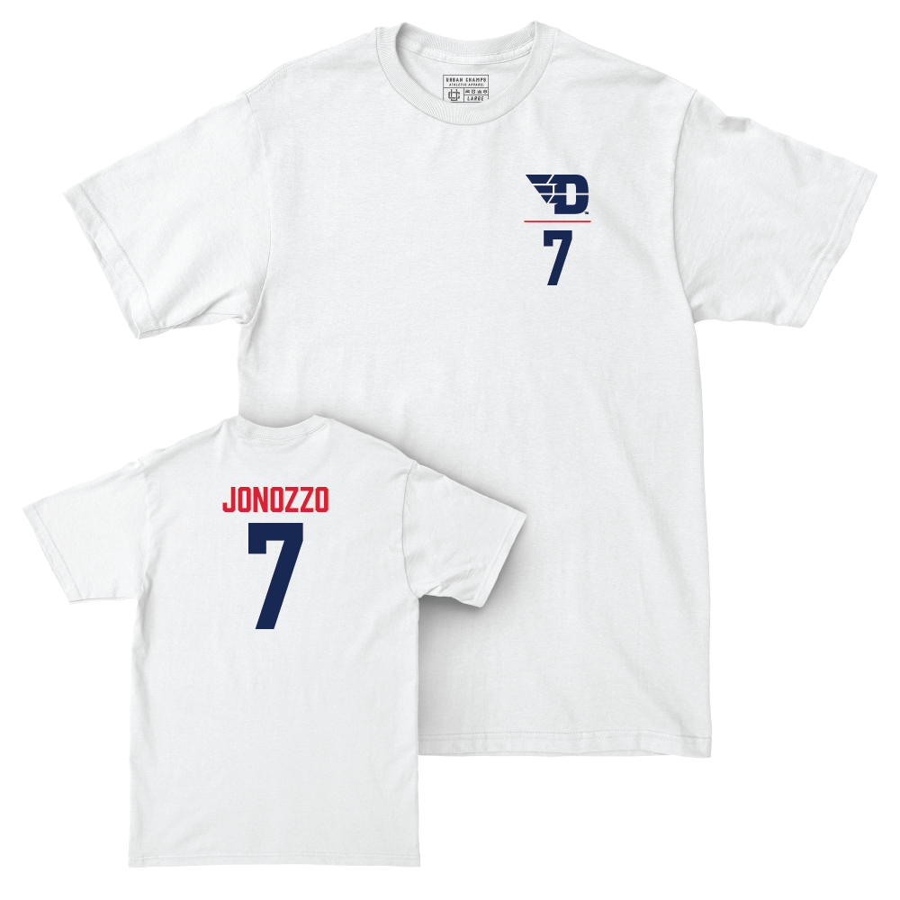 Dayton Football White Logo Comfort Colors Tee - Jeremy Jonozzo Youth Small