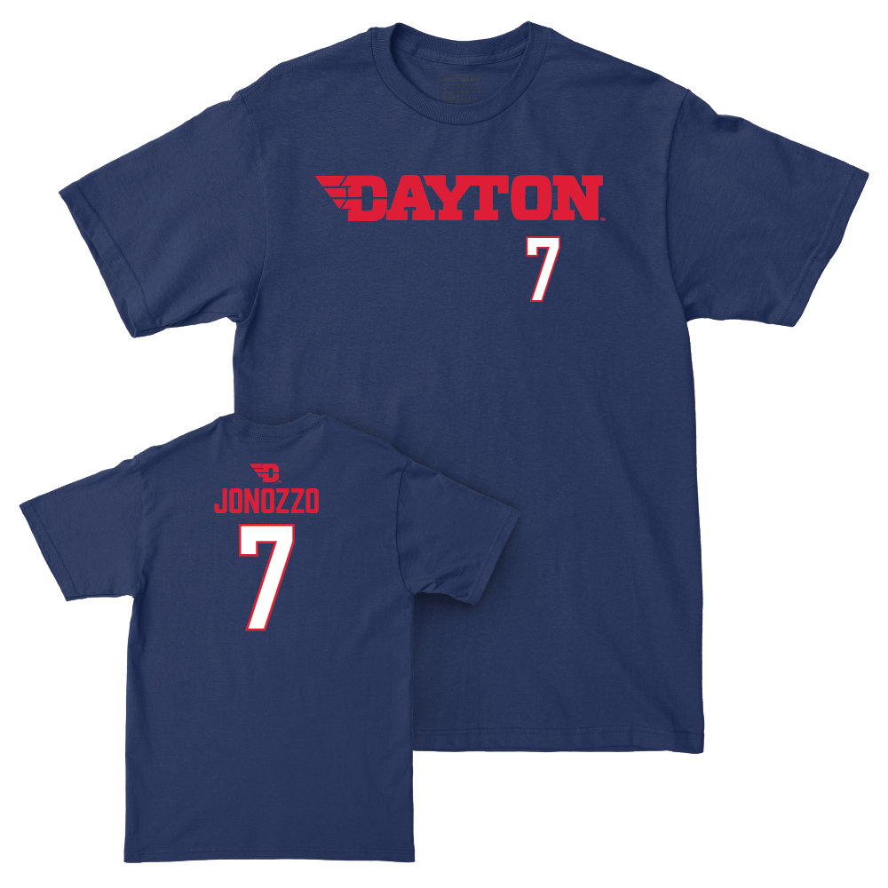 Dayton Football Navy Wordmark Tee - Jeremy Jonozzo Youth Small