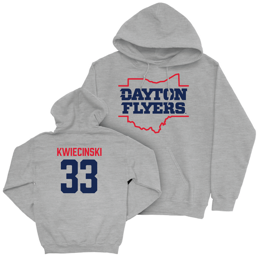 Dayton Football Sport Grey State Hoodie - James Kwiecinski Youth Small