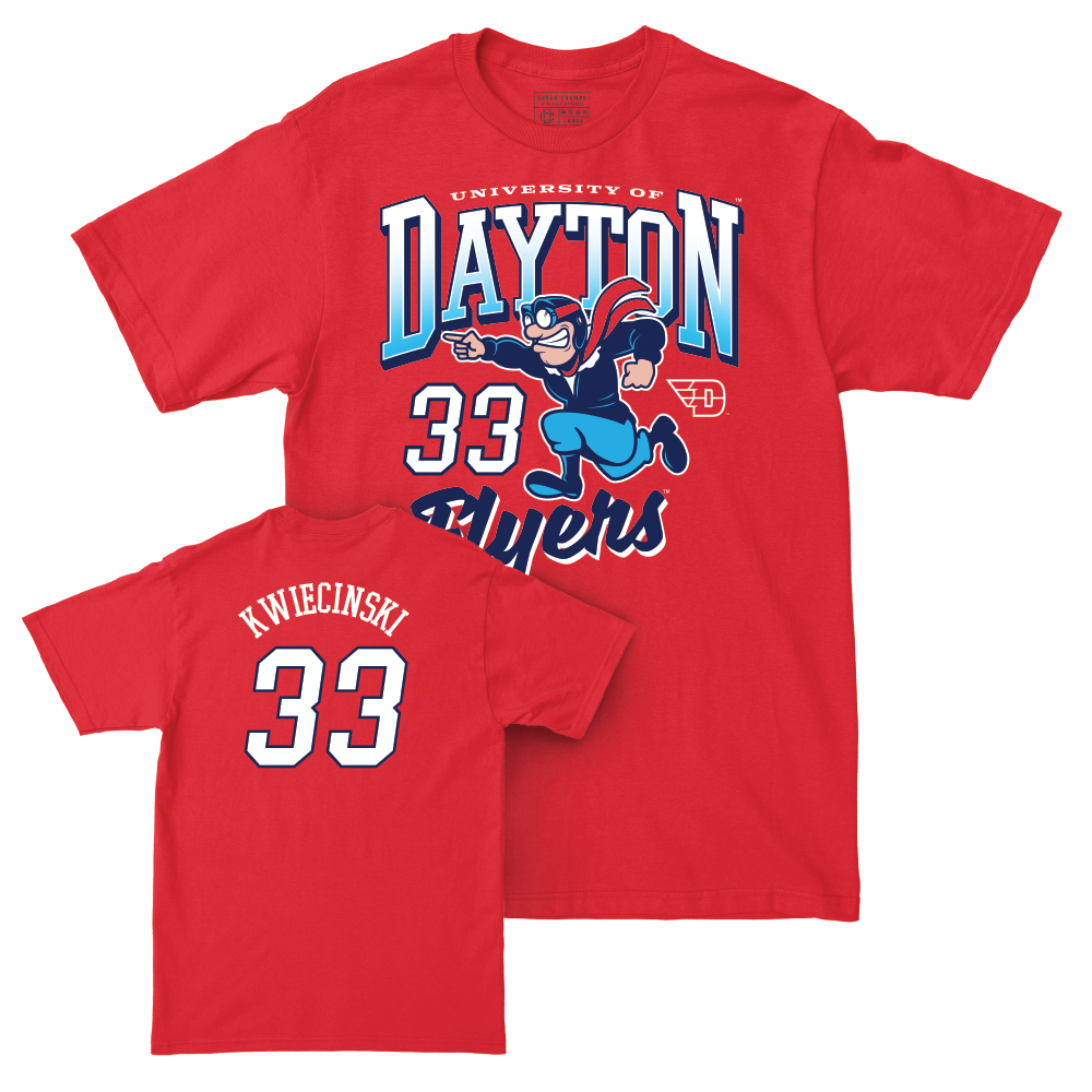 Dayton Football Red Rudy Tee - James Kwiecinski Youth Small