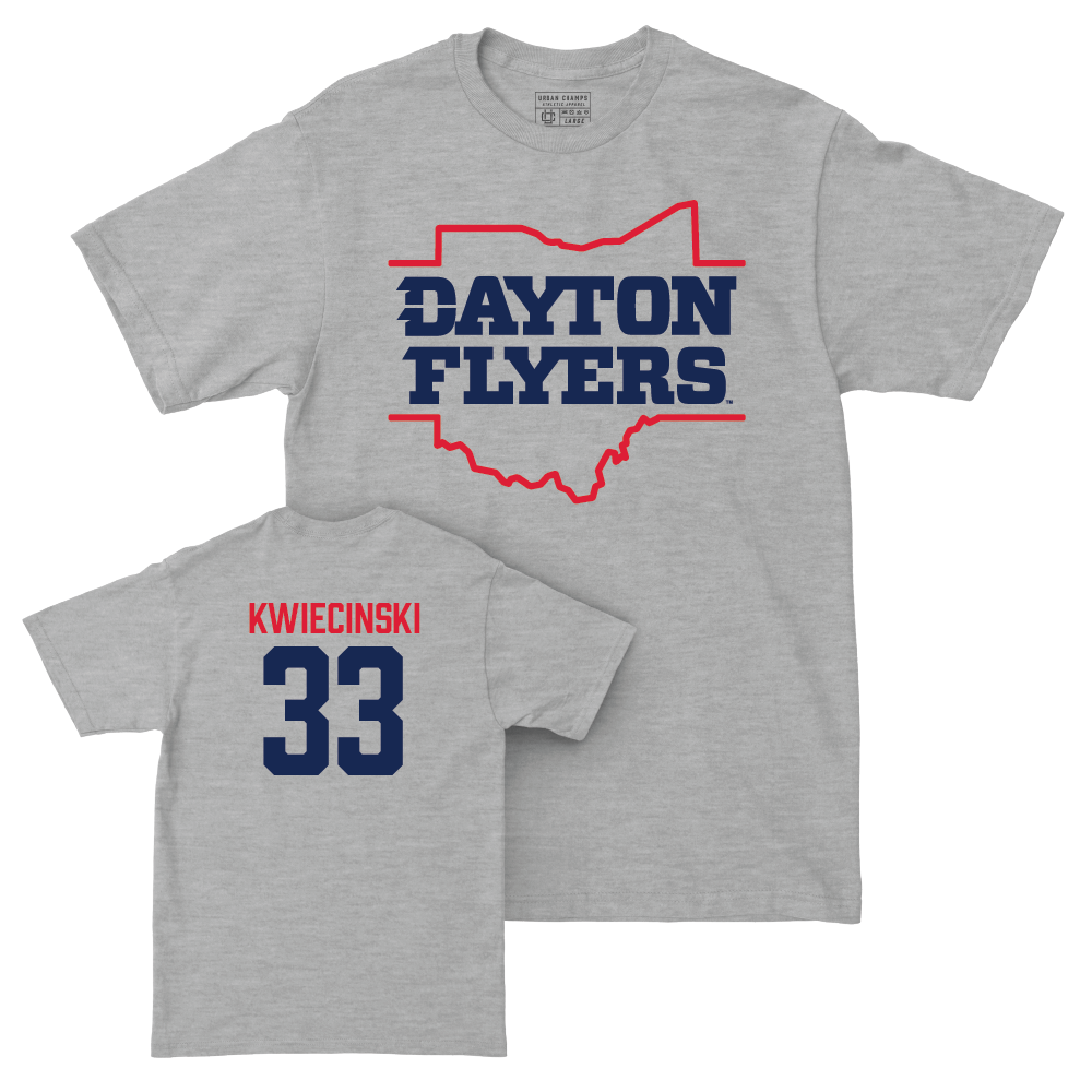 Dayton Football Sport Grey State Tee - James Kwiecinski Youth Small