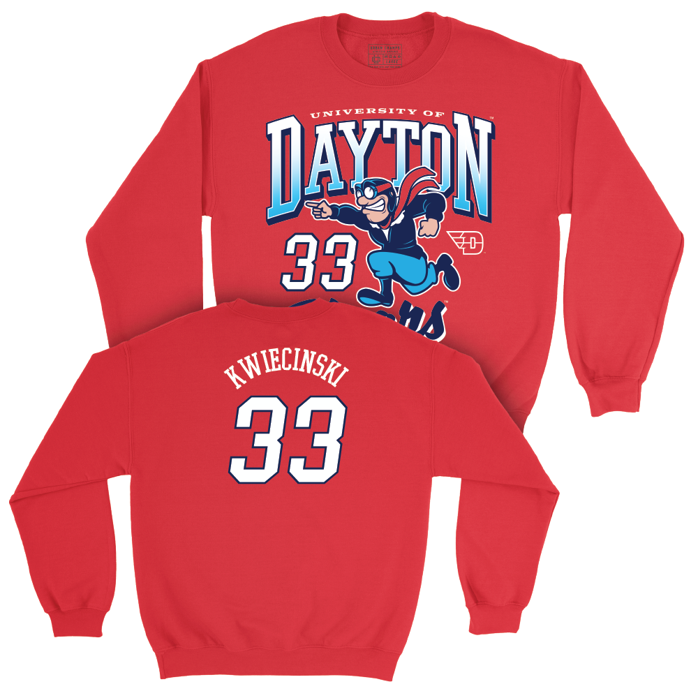 Dayton Football Red Rudy Crew - James Kwiecinski Youth Small