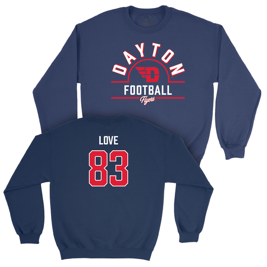 Dayton Football Navy Arch Crew - Josiah Love Youth Small