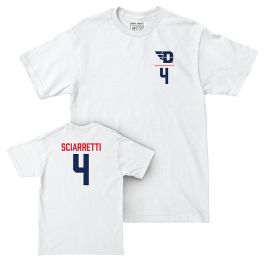 Dayton Football White Logo Comfort Colors Tee - John Sciarretti Youth Small