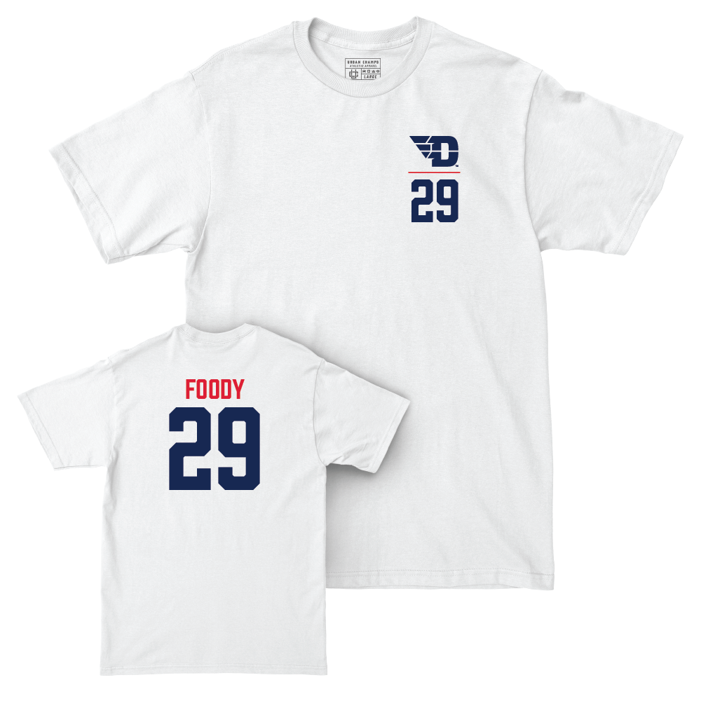 Dayton Football White Logo Comfort Colors Tee - Logan Foody Youth Small