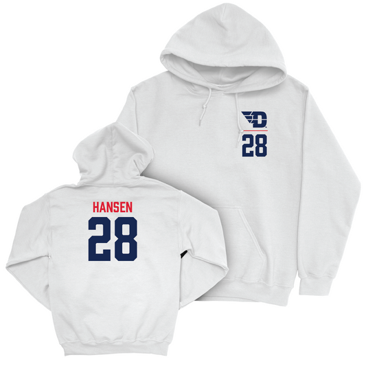 Dayton Football White Logo Hoodie - Luke Hansen Youth Small