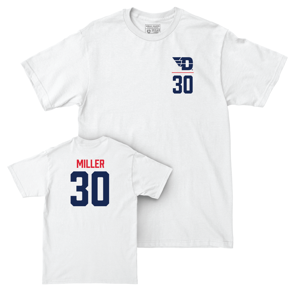 Dayton Football White Logo Comfort Colors Tee - Logan Miller Youth Small