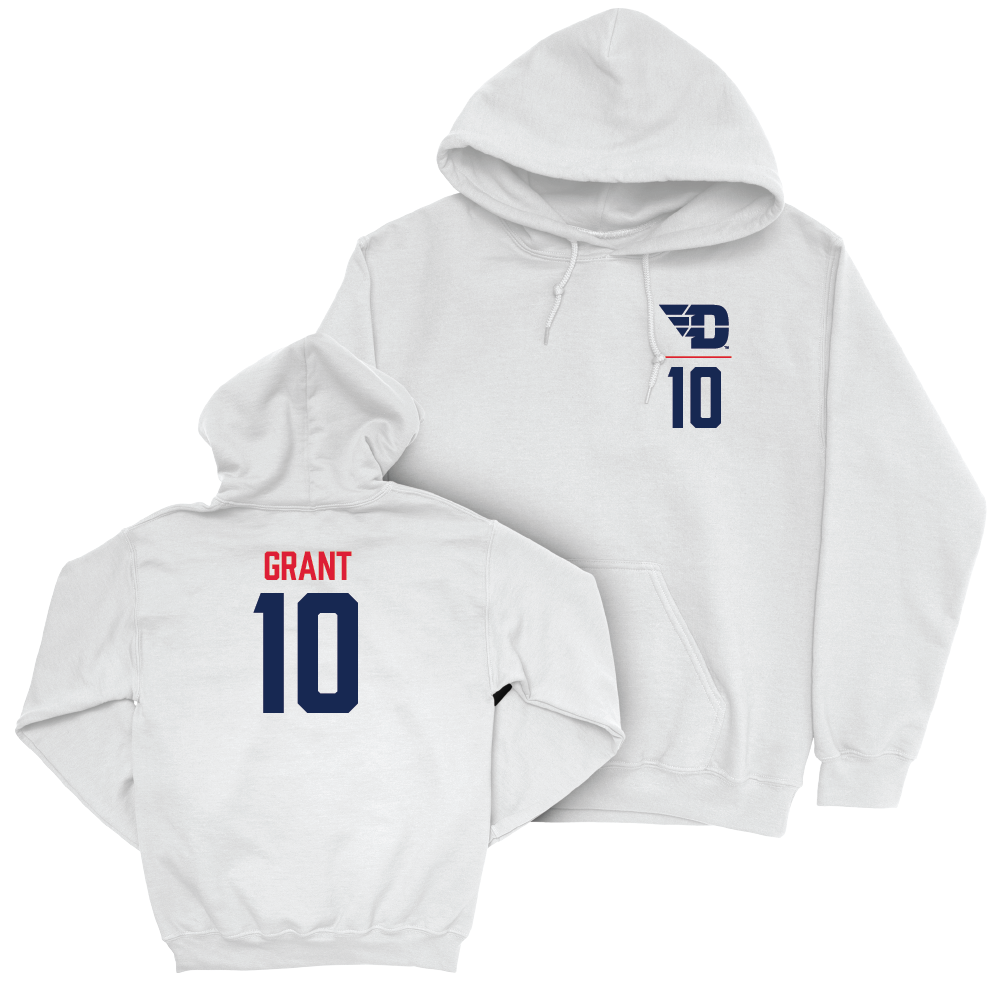 Dayton Football White Logo Hoodie - Mac Grant