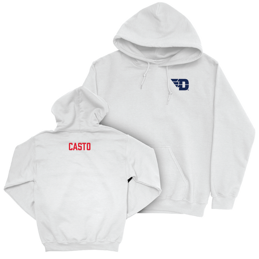 Dayton Women's Rowing White Logo Hoodie - Madeleine Casto Youth Small