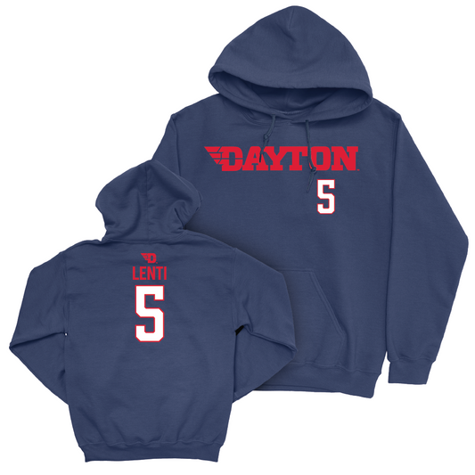 Dayton Football Navy Wordmark Hoodie - Matt Lenti Youth Small