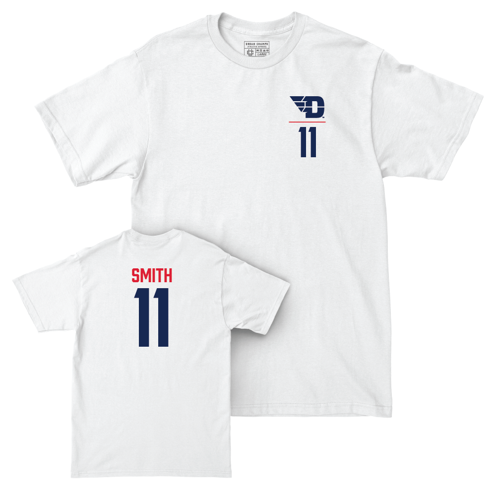 Dayton Men's Basketball White Logo Comfort Colors Tee - Malachi Smith Youth Small