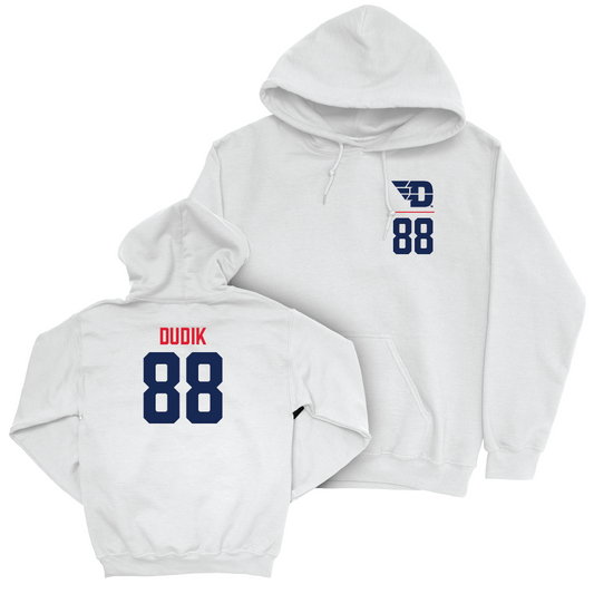 Dayton Football White Logo Hoodie - Noah Dudik Youth Small