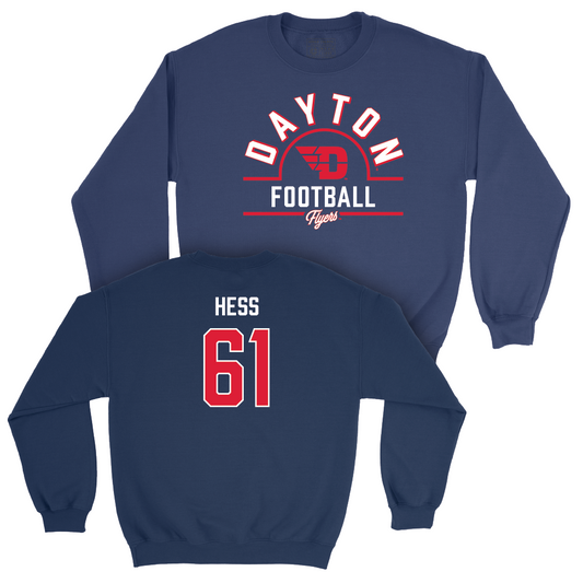 Dayton Football Navy Arch Crew - Nate Hess Youth Small