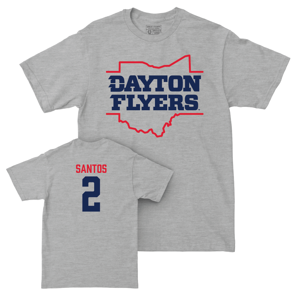 Dayton Men's Basketball Sport Grey State Tee - Nate Santos Youth Small