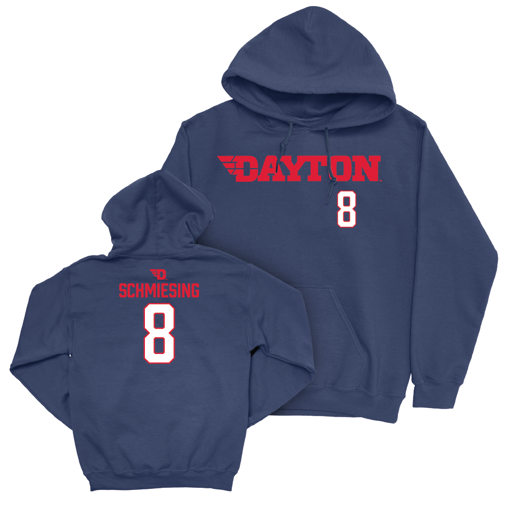 Dayton Football Navy Wordmark Hoodie - Sam Schmiesing Youth Small