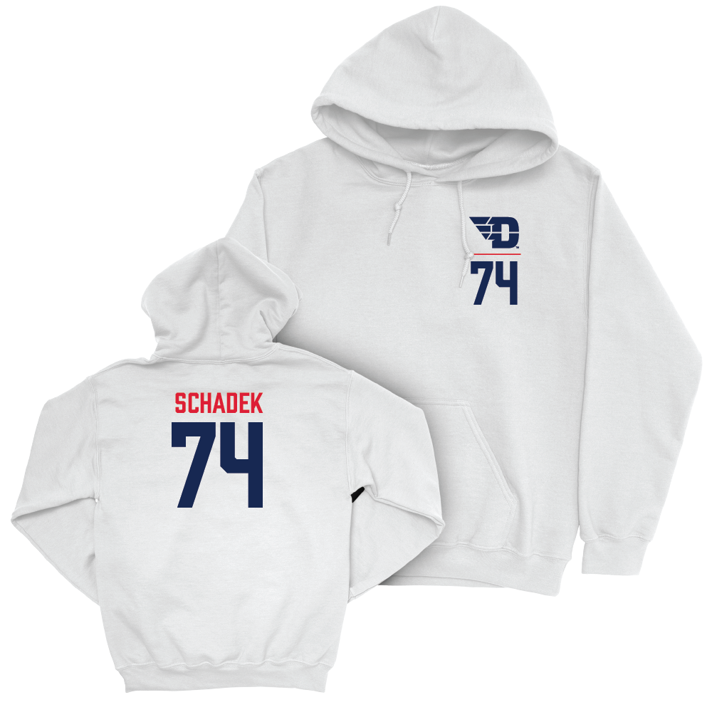 Dayton Football White Logo Hoodie - Sam Schadek Youth Small