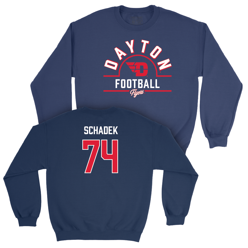 Dayton Football Navy Arch Crew - Sam Schadek Youth Small