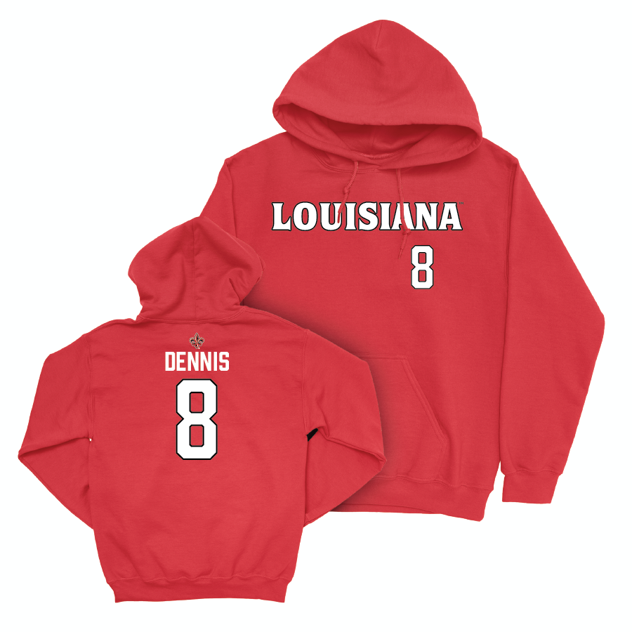 Louisiana Football Red Wordmark Hoodie  - Rahji Dennis