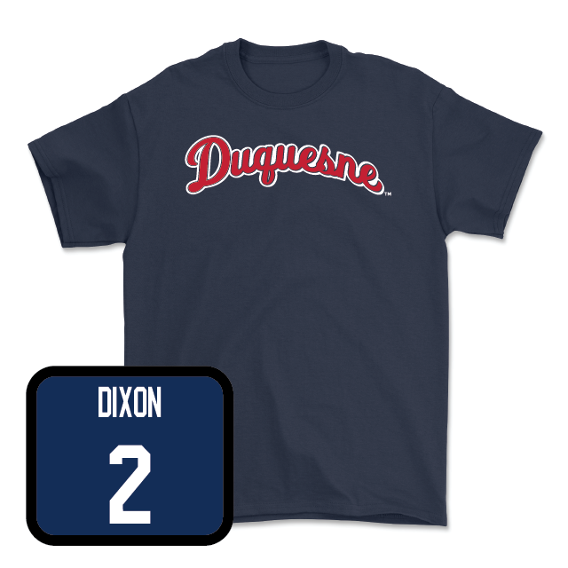 Duquesne Men's Basketball Navy Script Tee - David Dixon