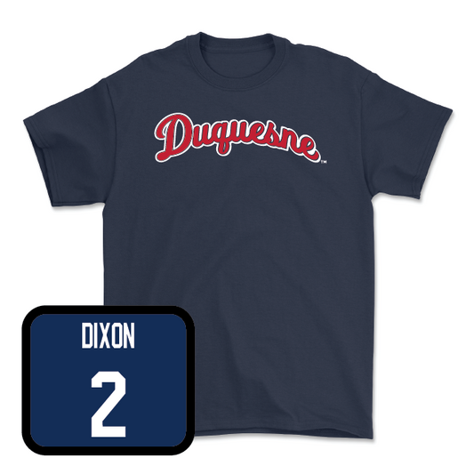 Duquesne Men's Basketball Navy Script Tee - David Dixon