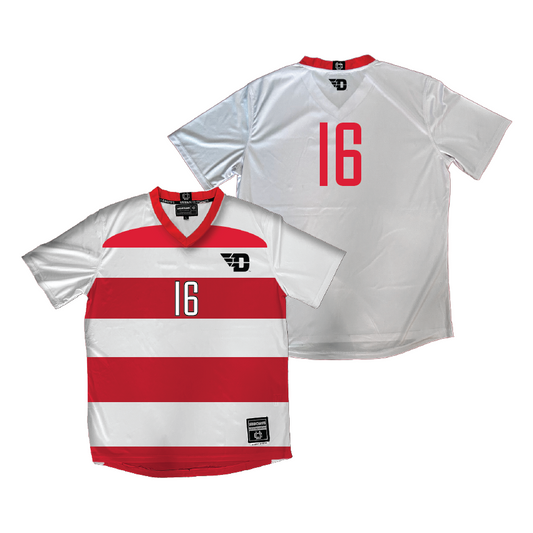 Dayton Women's Soccer White Jersey - Alicia Donley