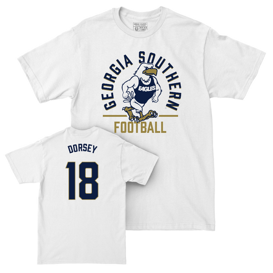 Georgia Southern Football White Classic Comfort Colors Tee  - Kenneth Dorsey