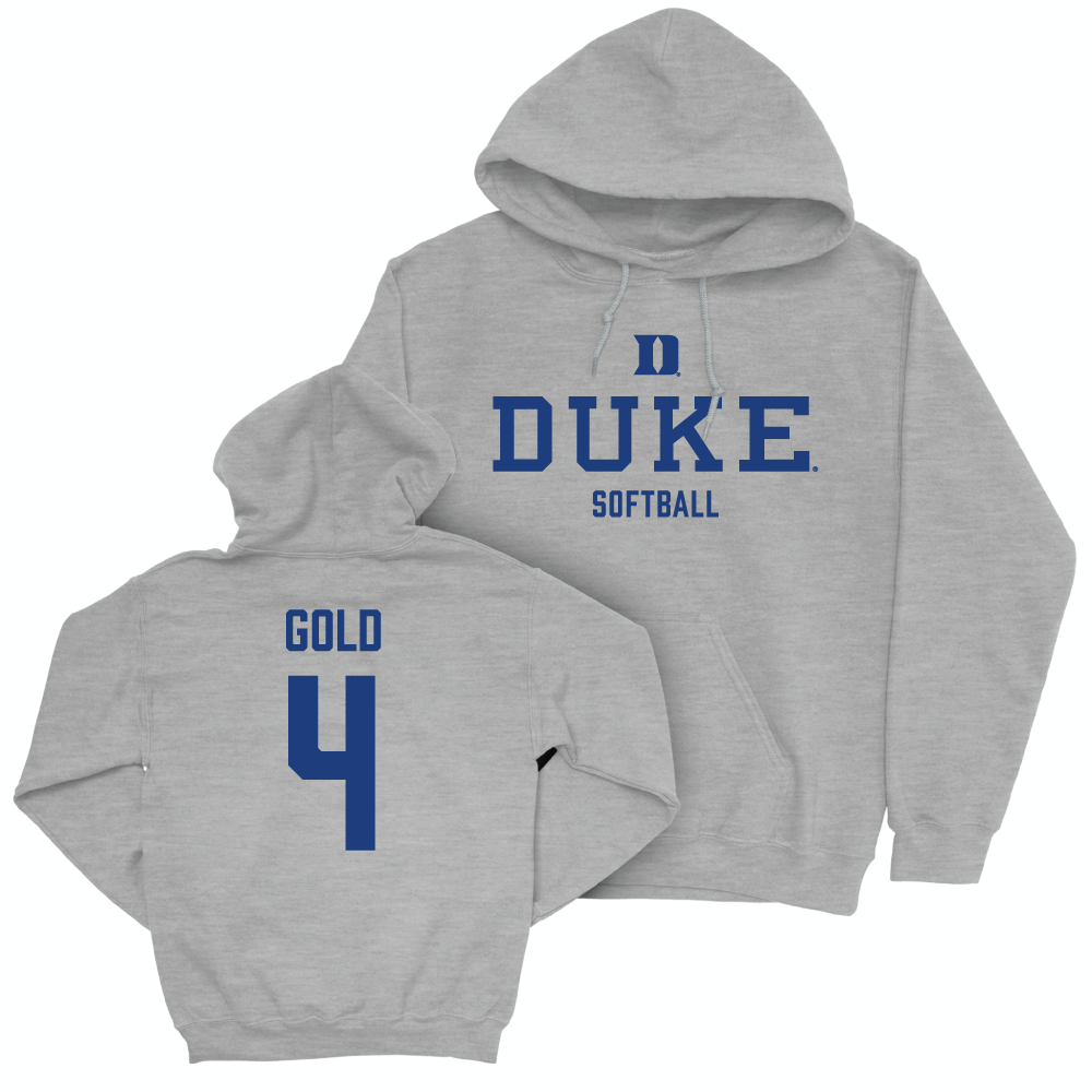 Duke Men's Basketball Sport Grey Staple Hoodie - Ana Gold Small