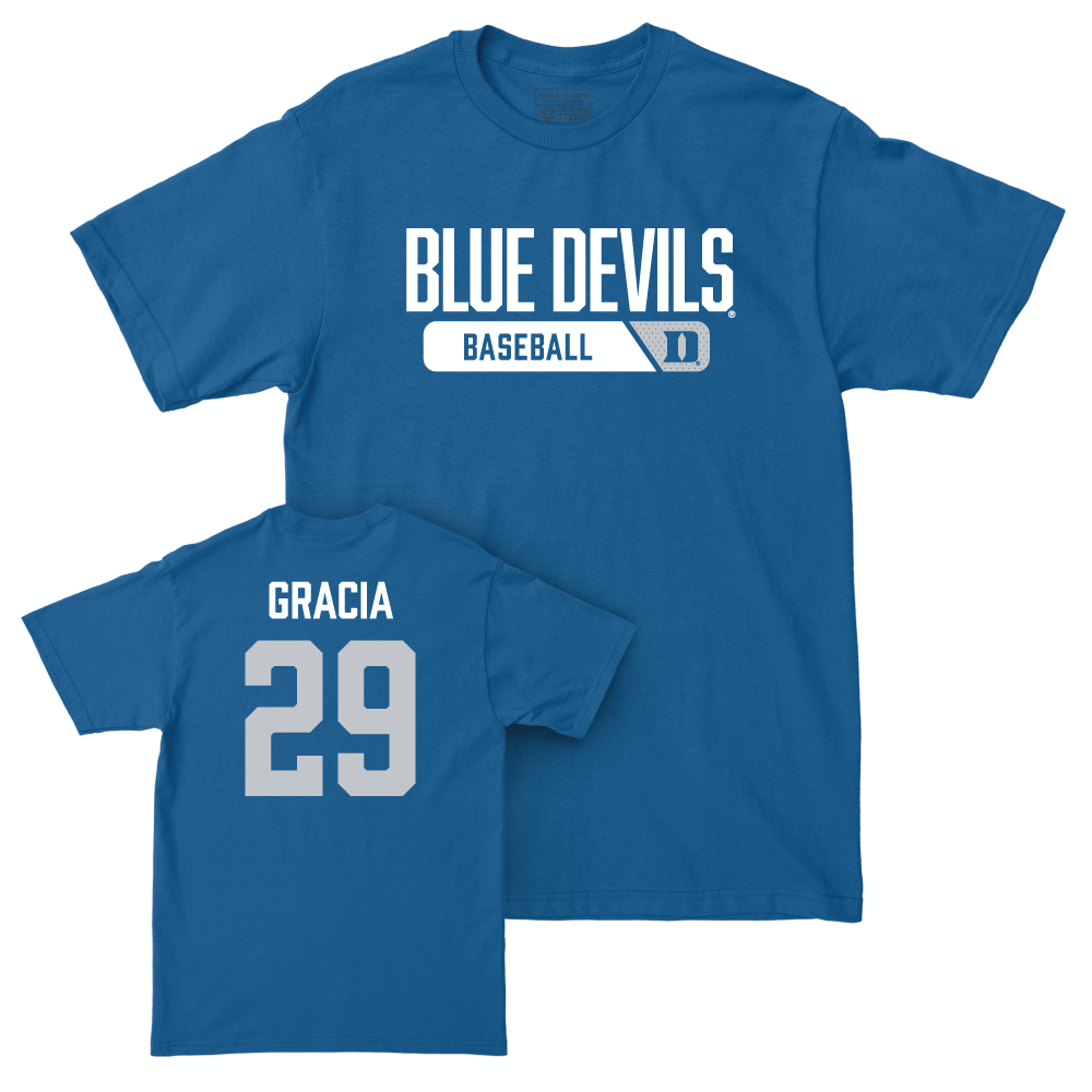 Duke Men's Basketball Royal Varsity Tee - AJ Gracia Small