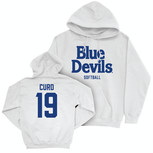 Duke Men's Basketball White Blue Devils Hoodie - Cassidy Curd Small