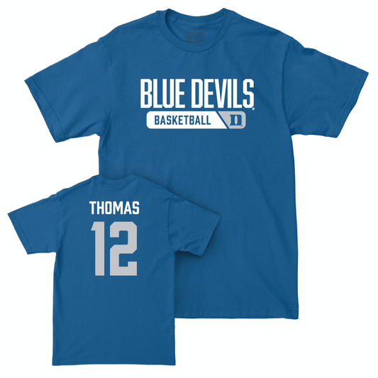 Duke Men's Basketball Royal Varsity Tee - Delaney Thomas Small