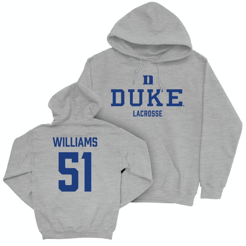 Duke Men's Basketball Sport Grey Staple Hoodie - Dyson Williams Small