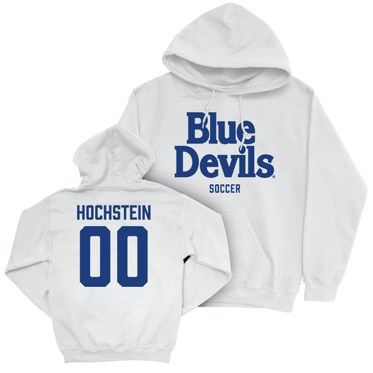 Duke Men's Basketball White Blue Devils Hoodie - Jacob Hochstein Small