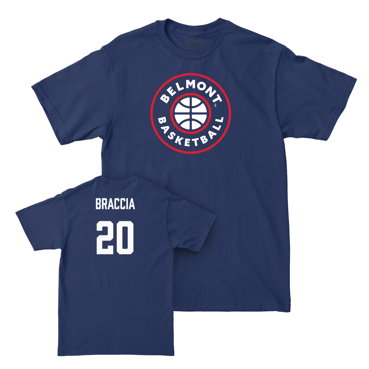 Belmont Men's Basketball Navy Hardwood Tee  - Aidan Braccia