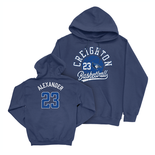 Creighton Men's Basketball Navy Hoops Hoodie - Trey Alexander