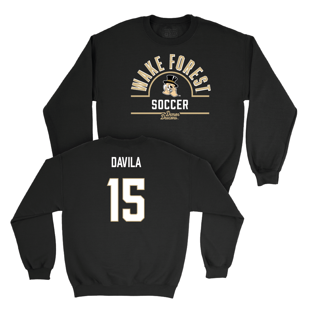 Wake Forest Men's Soccer Black Arch Crew  - Jojo Davila